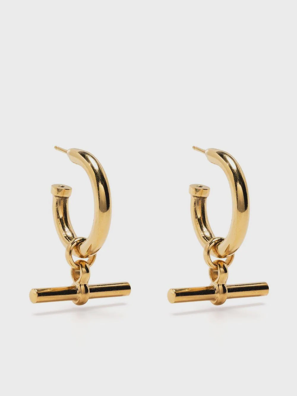 TS small T Bar Earrings in Gold