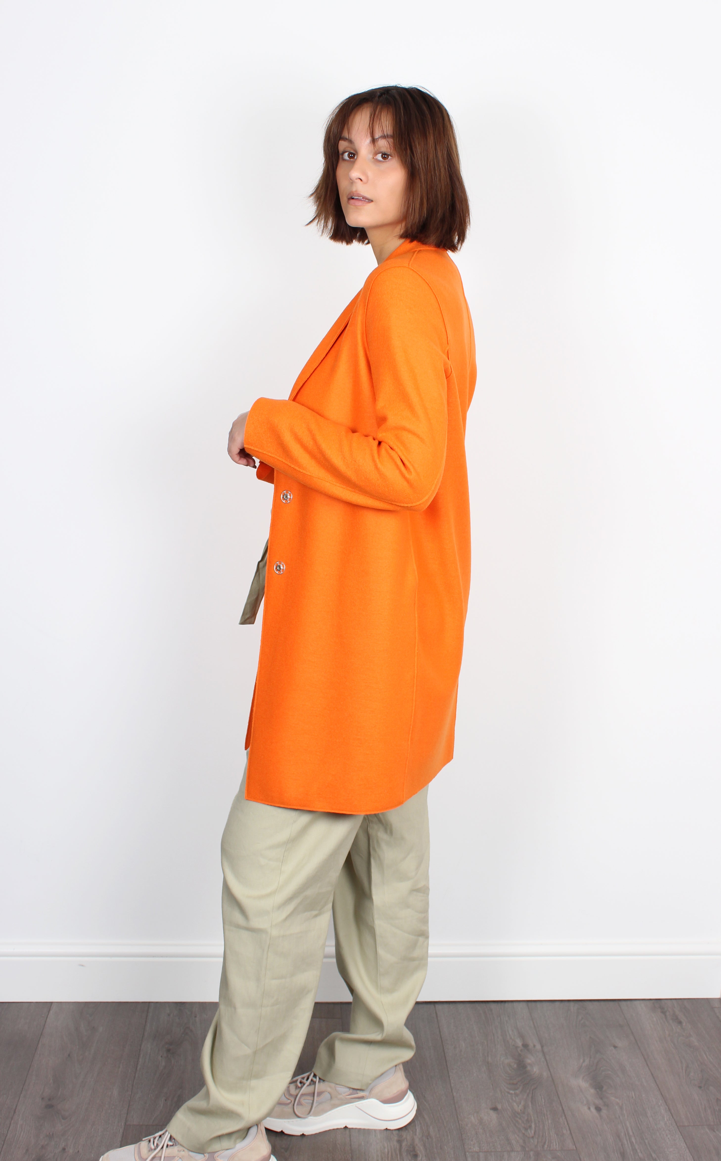 Harris Wharf London A1301 cocoon clementine wool coat