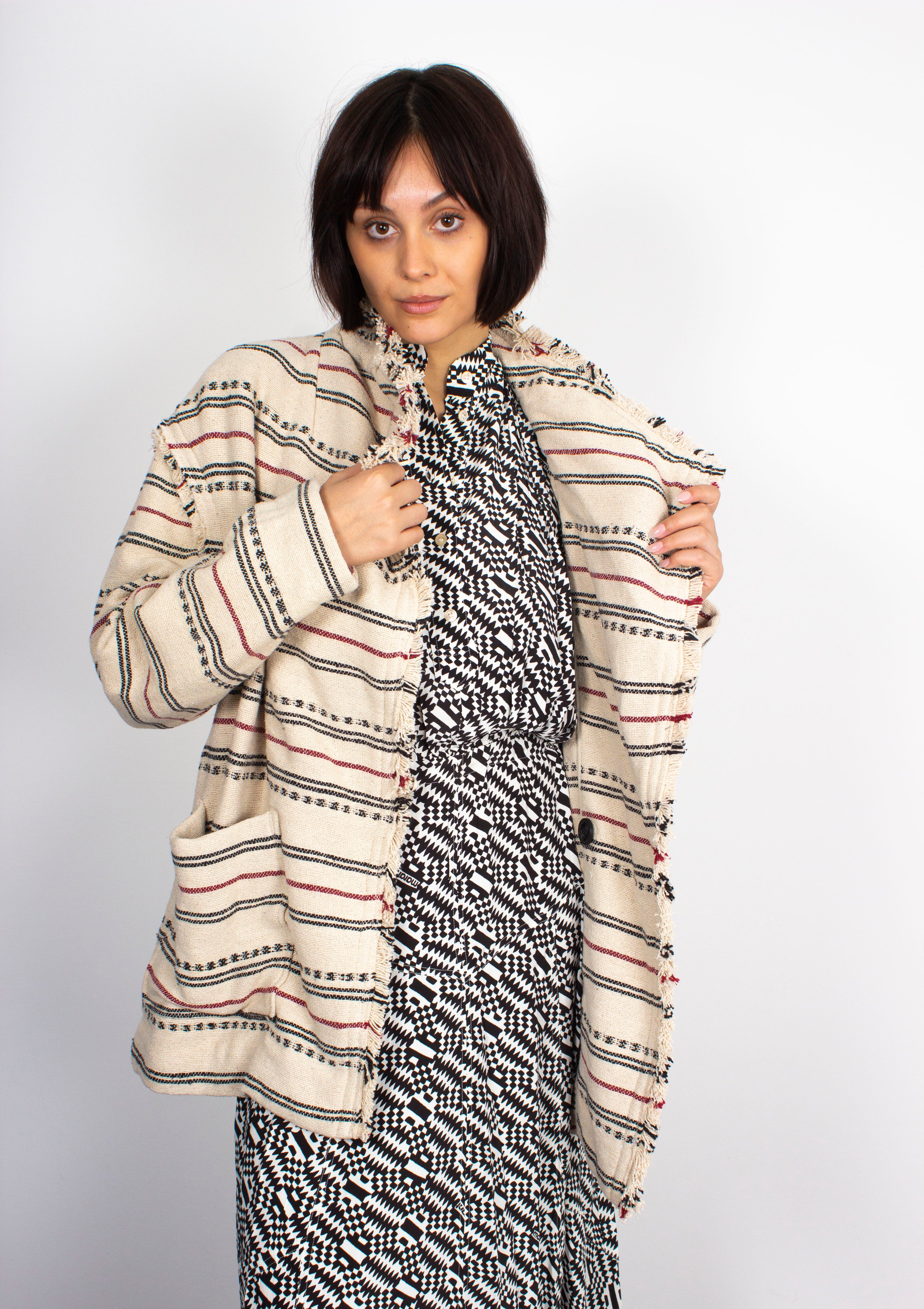 IM Josialo Jacquard Jacket in Ecru