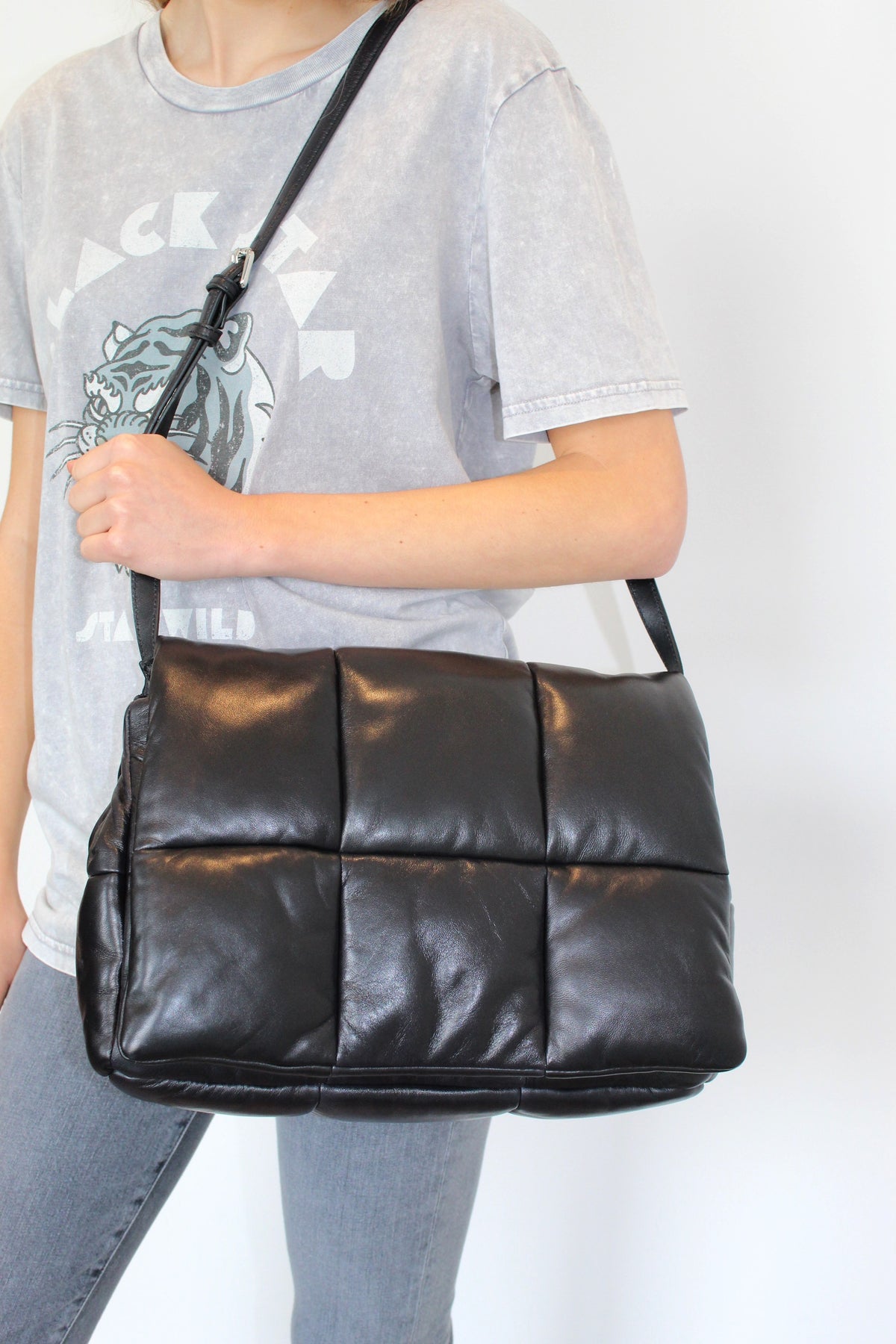 STAND Wanda Clutch Bag in Black
