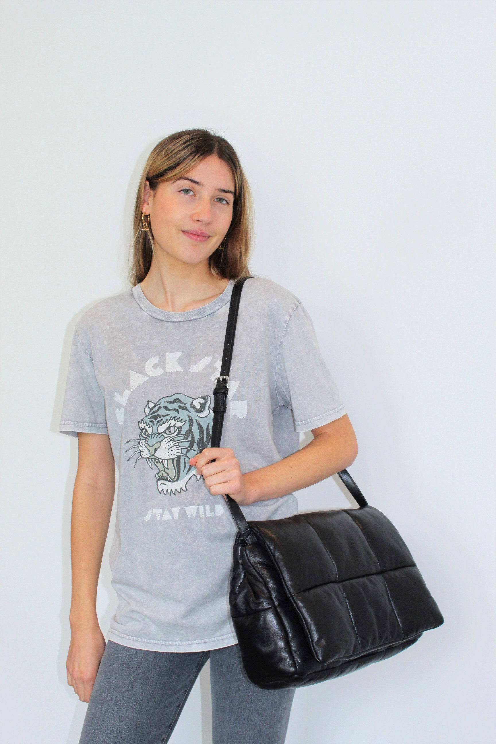 STAND Wanda Clutch Bag in Black
