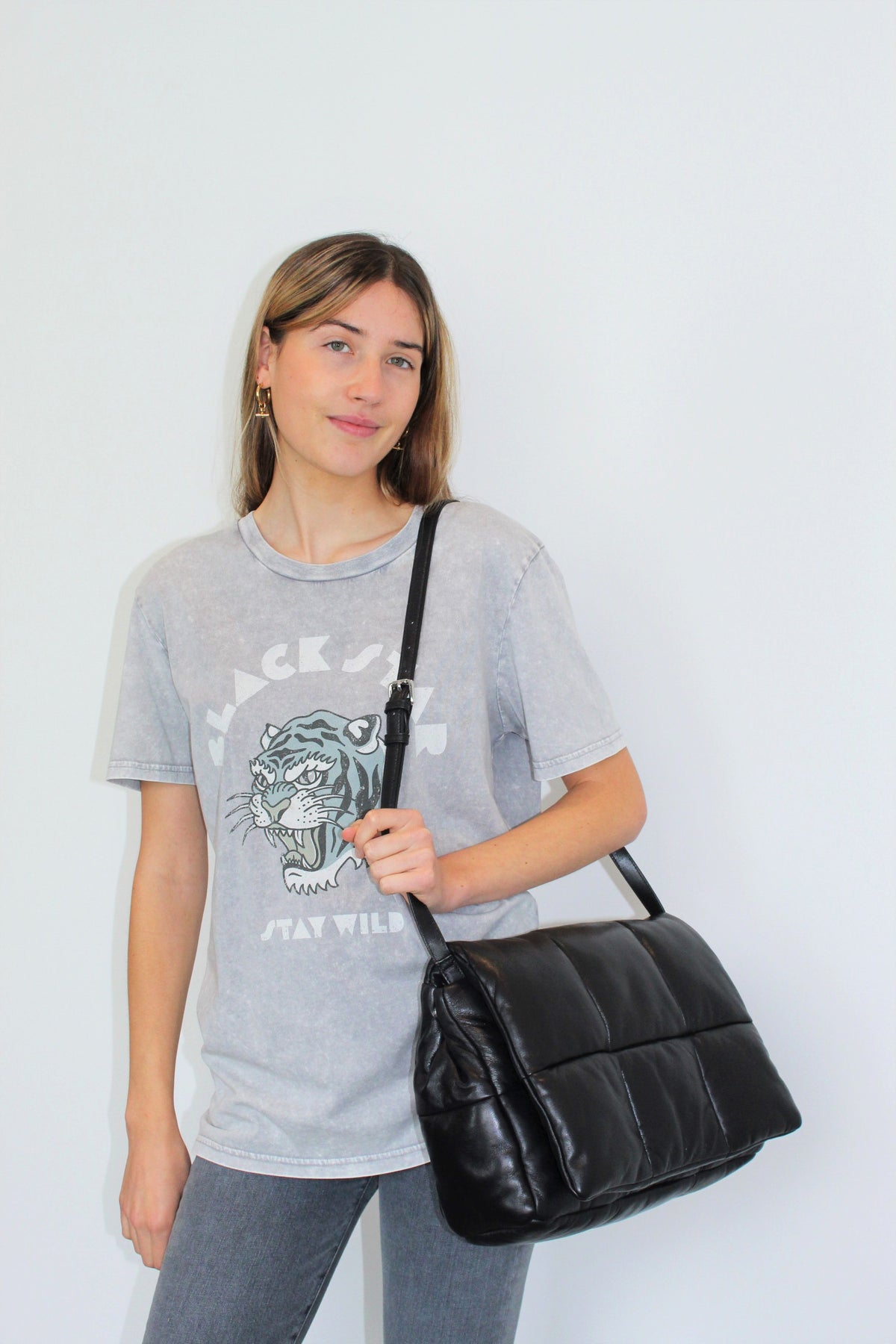 STAND Wanda Clutch Bag in Black