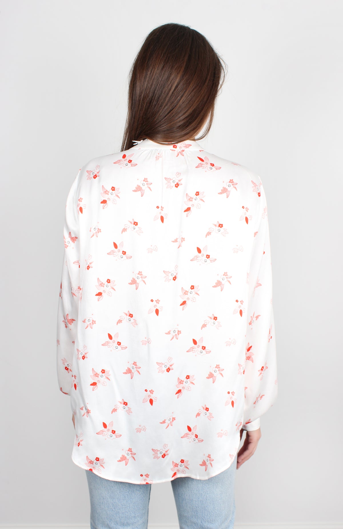 Primrose Park London Sandy pixie-print silk shirt