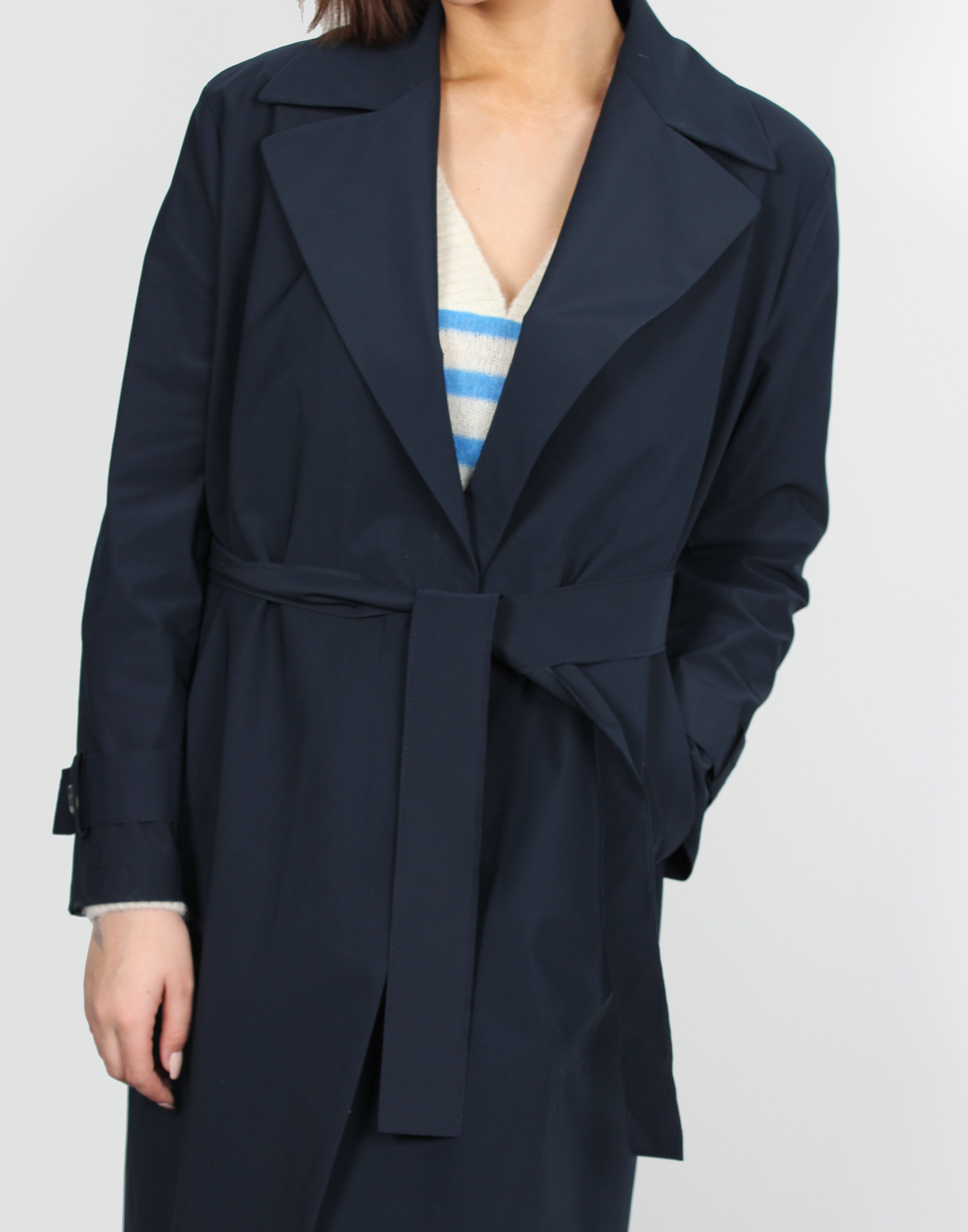 Harris Wharf London navy trench coat