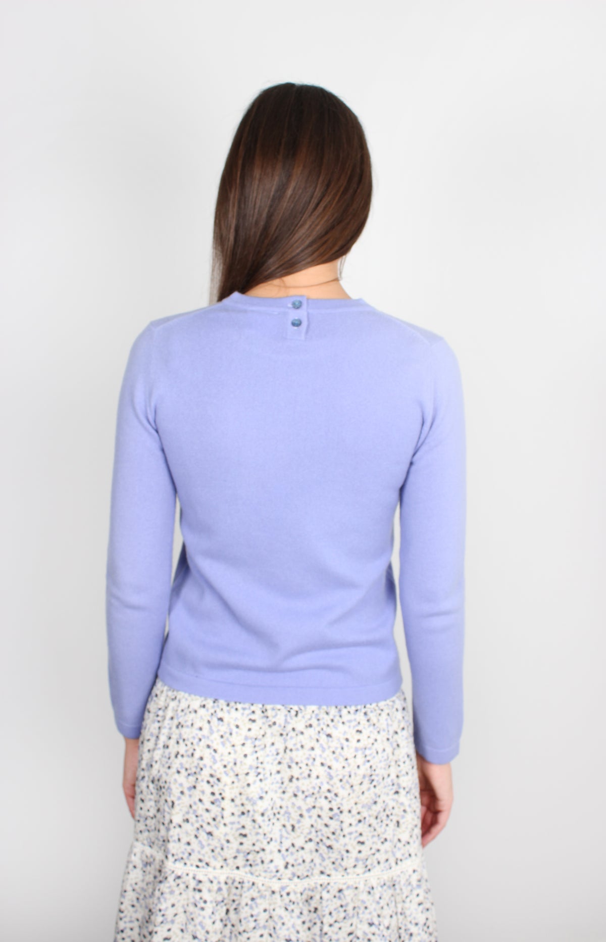 JU Smiley Long Sleeve Sweater in Lavandula