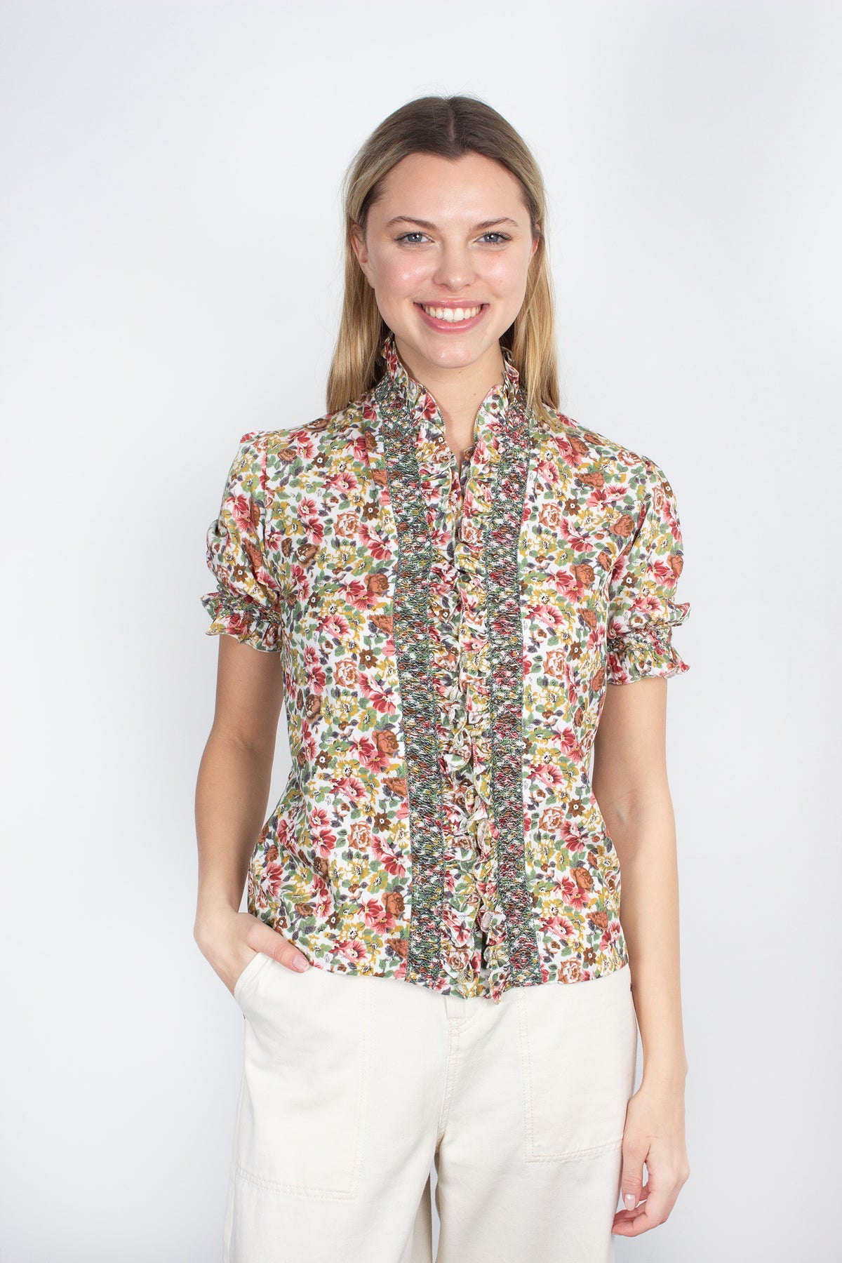Loretta Caponi Donatella floral-print blouse