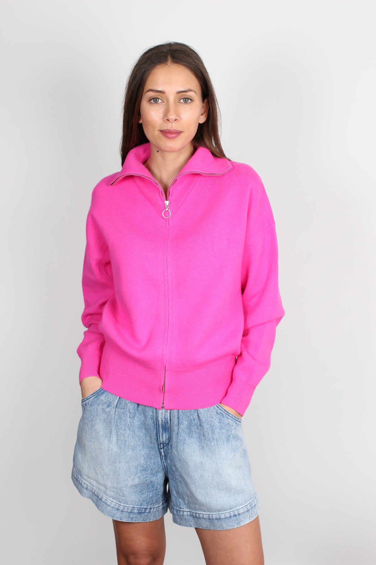 Isabel Marant Étoile Axelle neon-pink cardigan