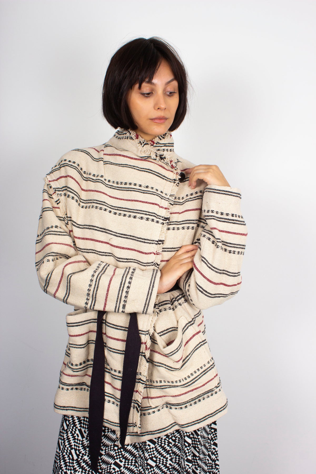 IM Josialo Jacquard Jacket in Ecru