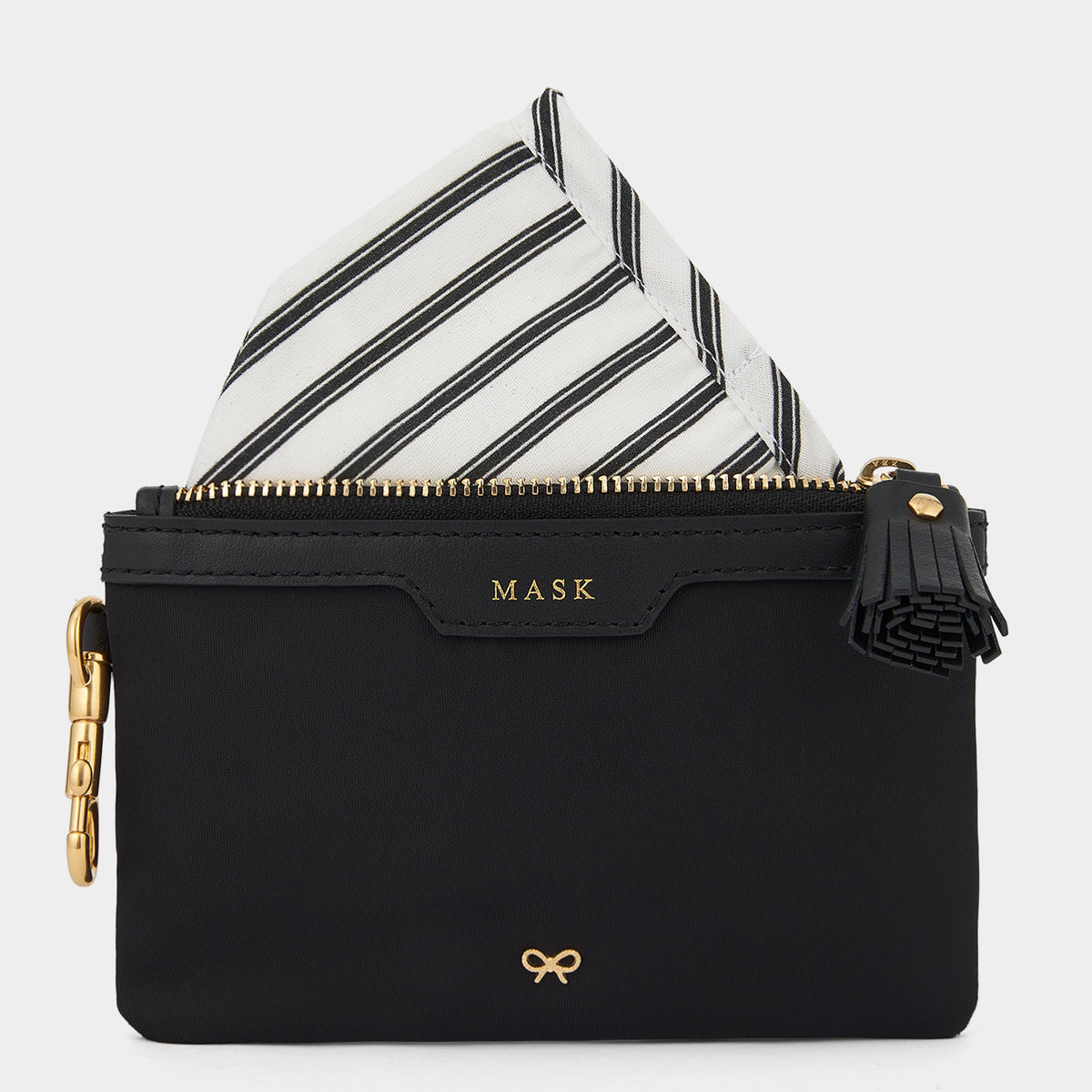 AH Mask and Pouch in Black Recycled Nylon