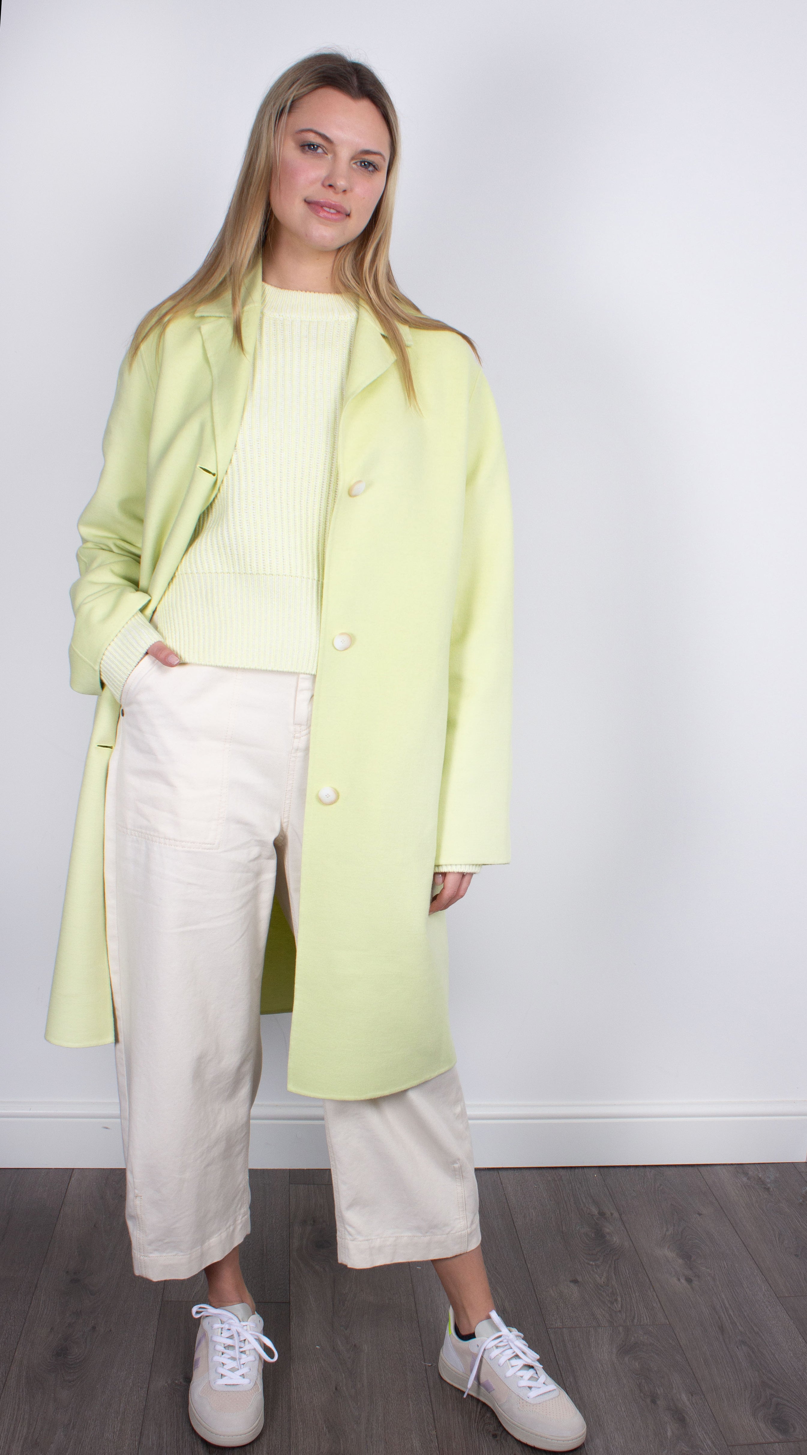 JOSEPH Caia Short Coat in Sulphur