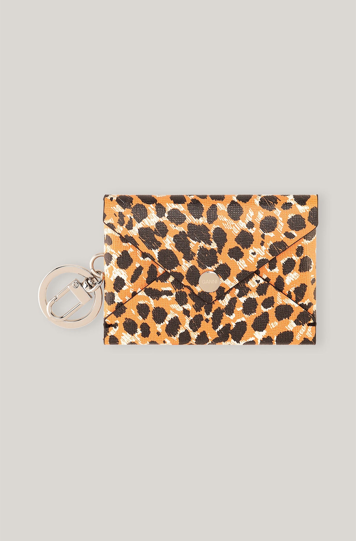 GANNI A4011 Keychain Wallet in Marigold