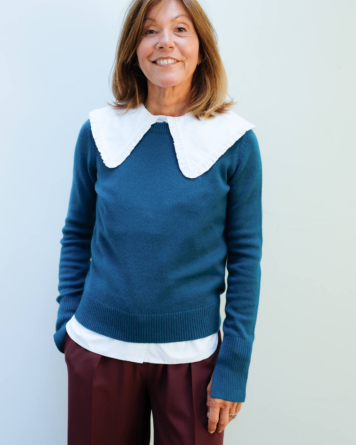 JOSEPH LS pure cashmere knit in petrol