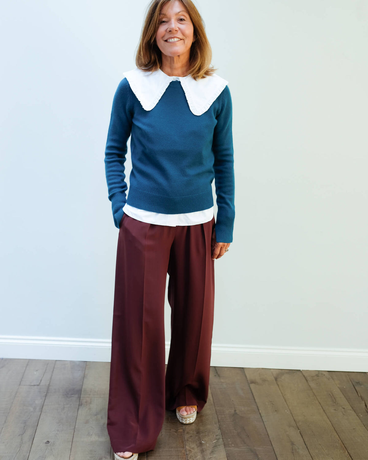 JOSEPH LS pure cashmere knit in petrol