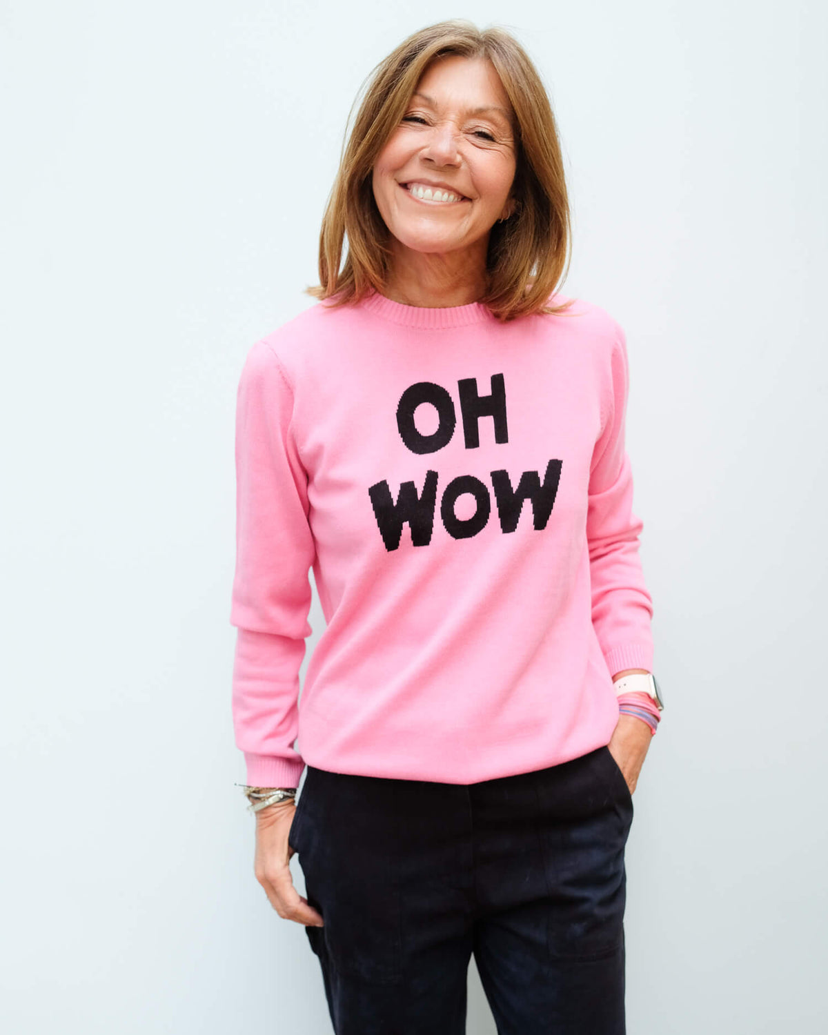 BF Oh Wow jumper in pink