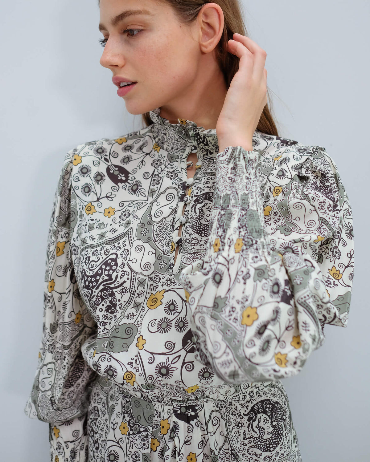 IM Cescott printed dress in ecru