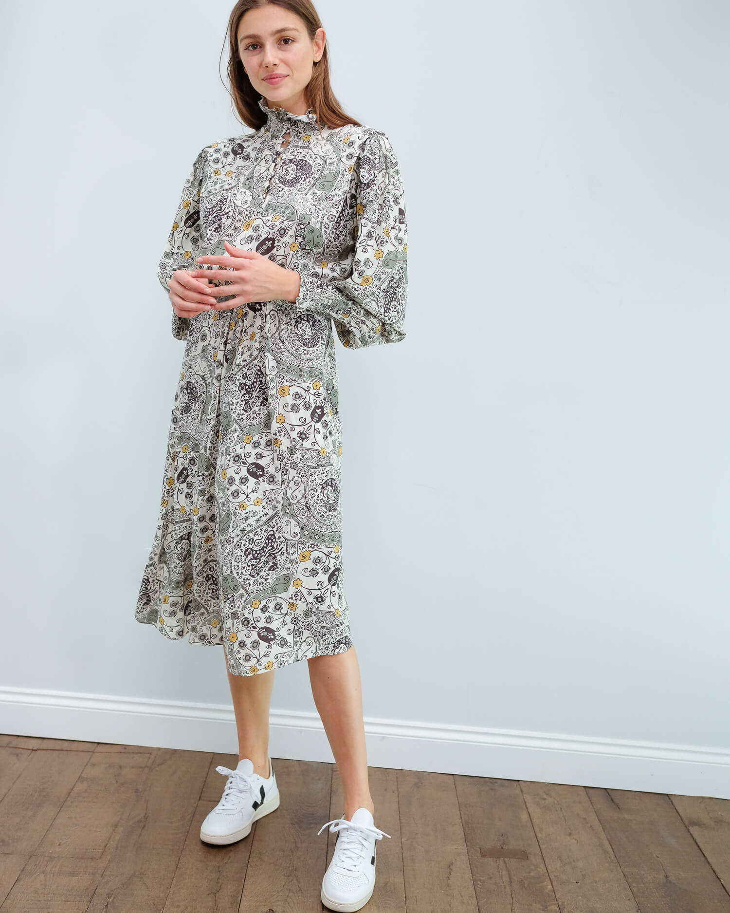 IM Cescott printed dress in ecru