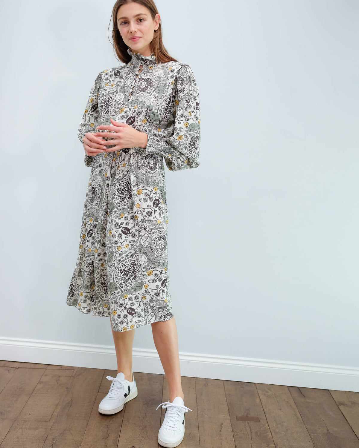 IM Cescott printed dress in ecru