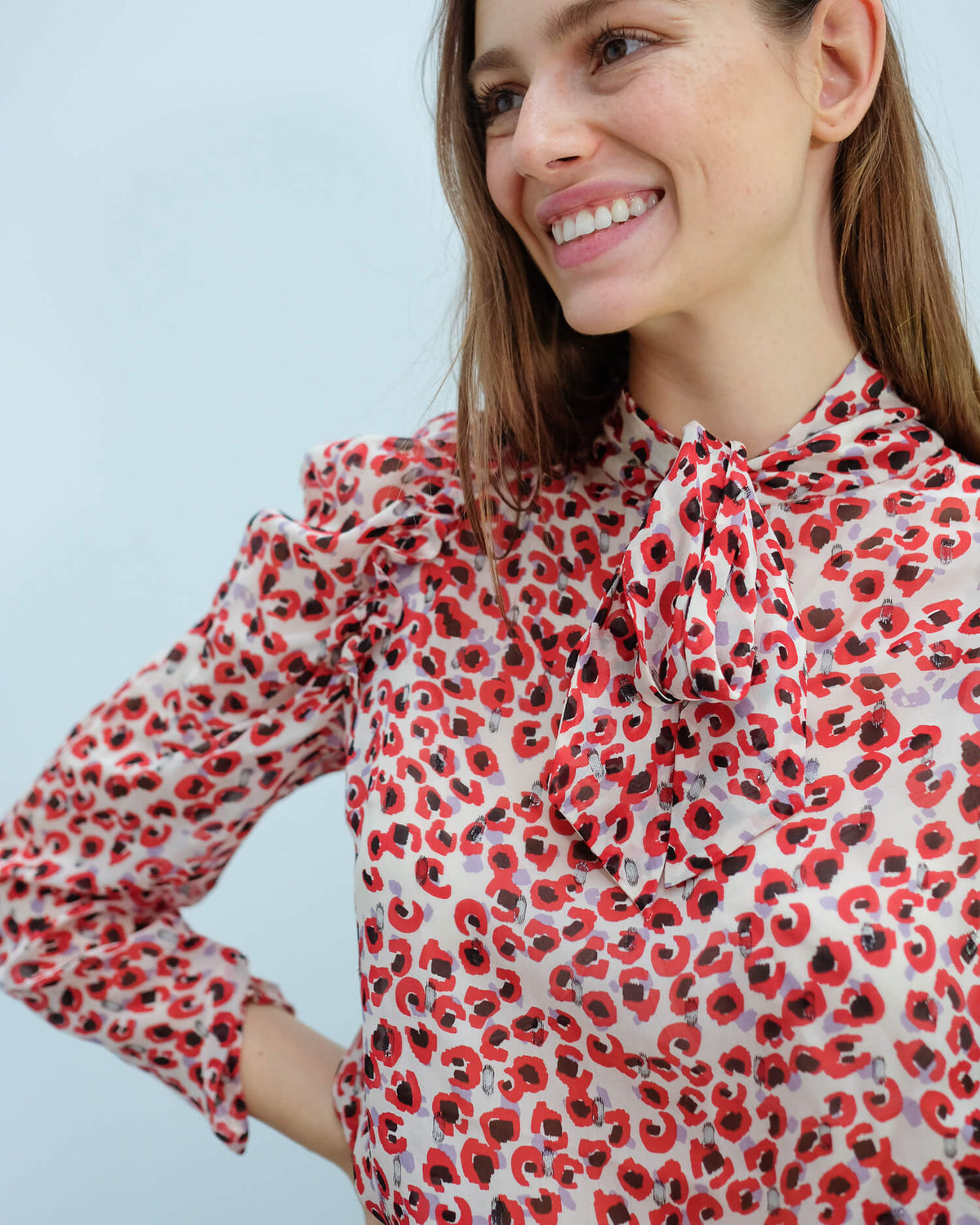 M Jadyn printed top in red