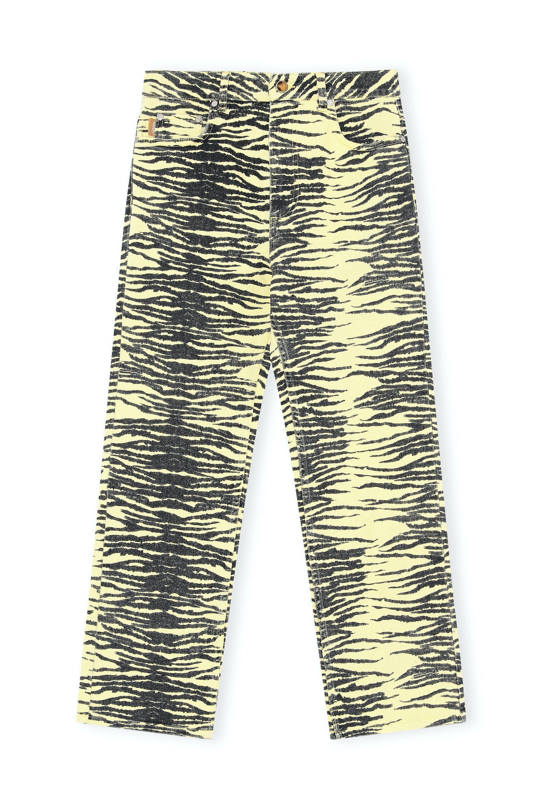 GANNI High-waisted Bootcut Jeans in Pale Banana