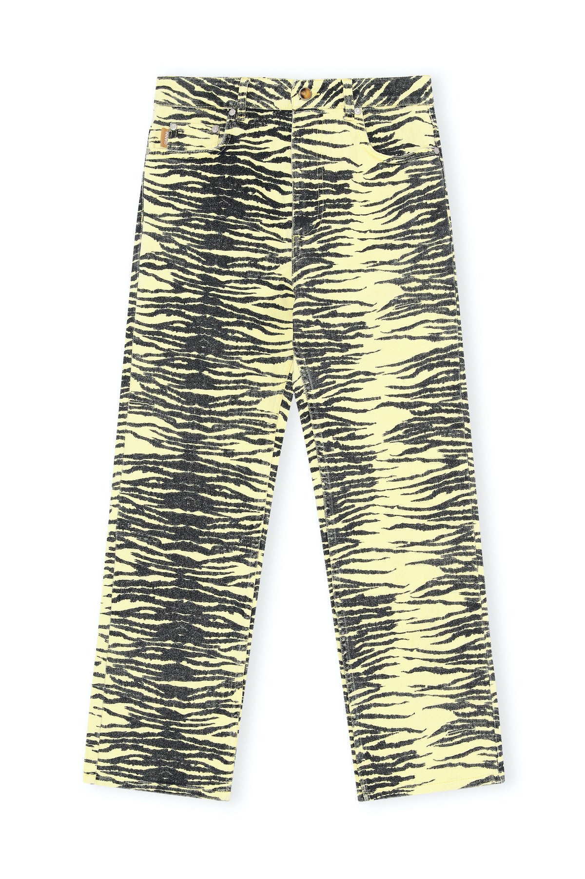 GANNI High-waisted Bootcut Jeans in Pale Banana