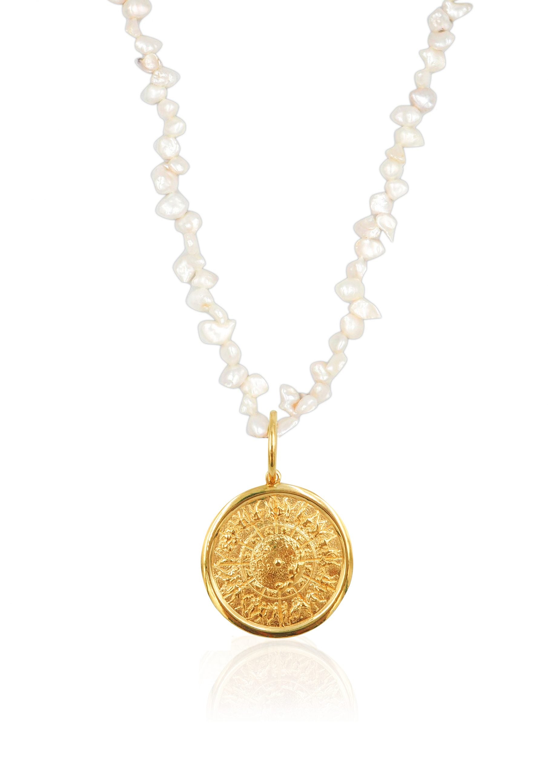 HERMINA Achilles shield pearl necklace