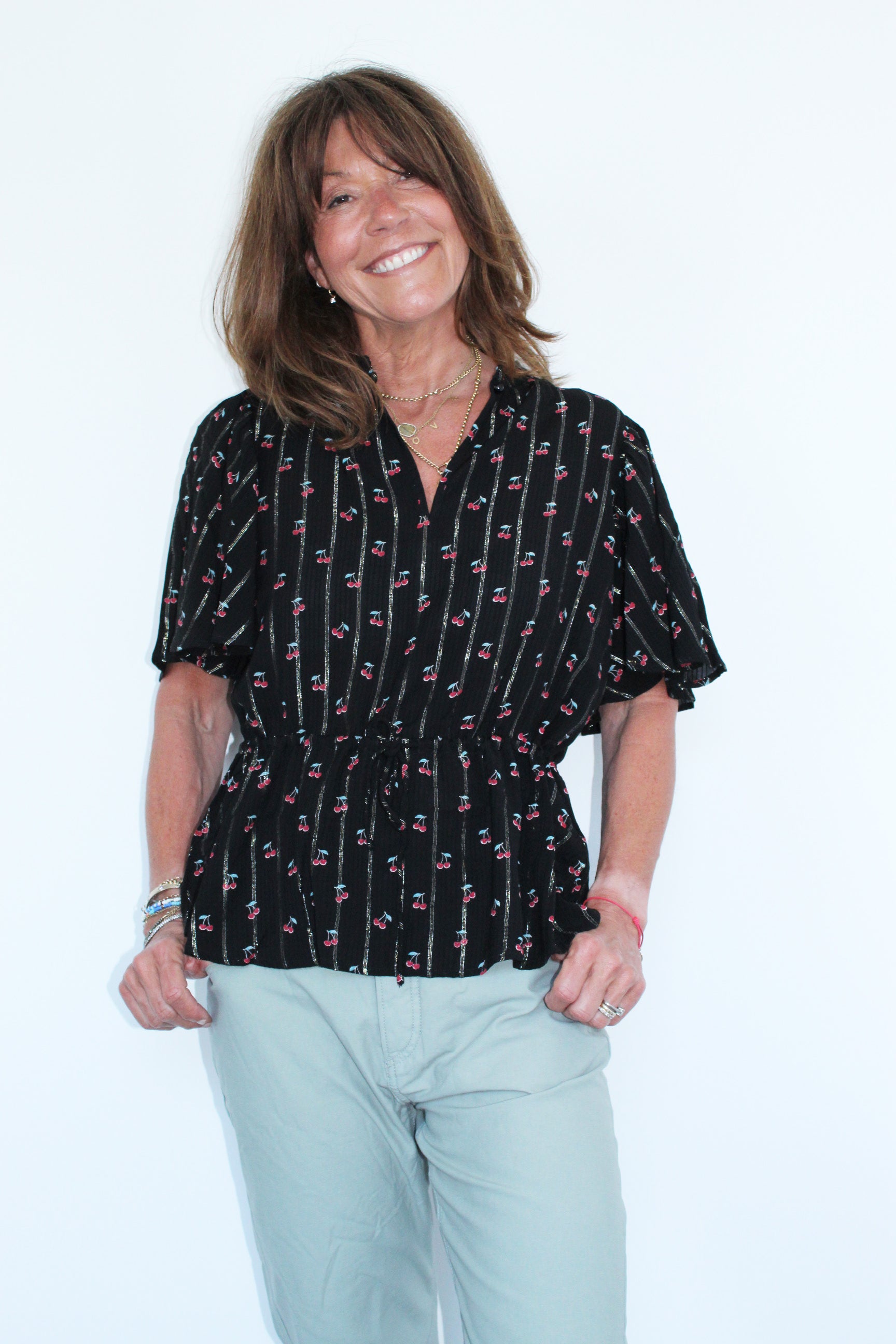M Petare Drawstring Top in Black