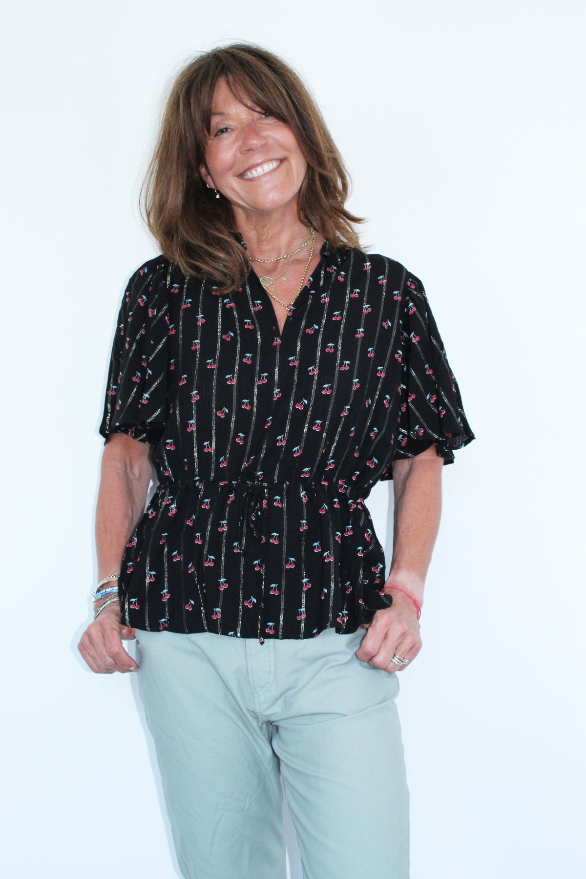 M Petare Drawstring Top in Black