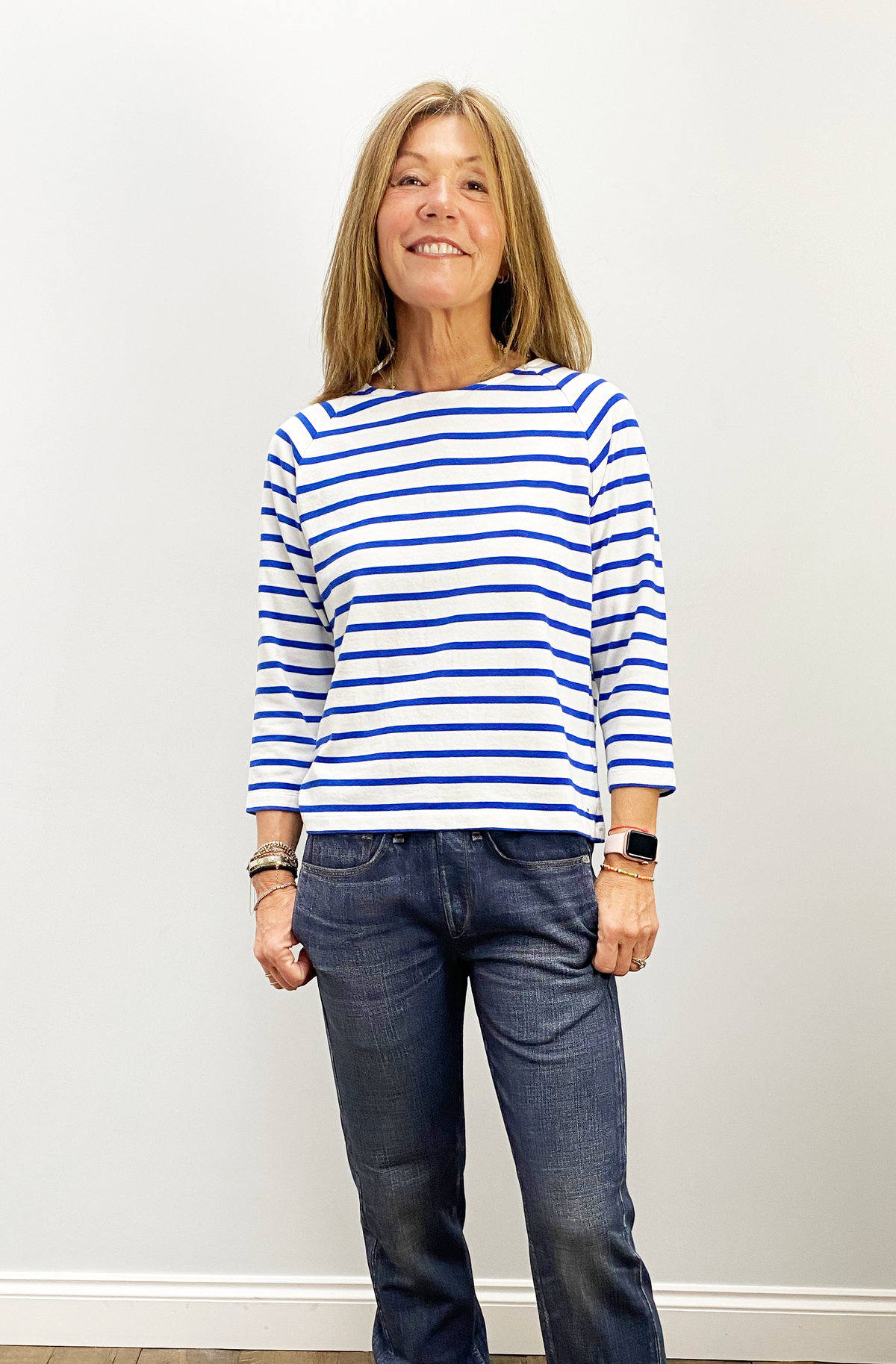 BR Maow Stripe Top in Blue