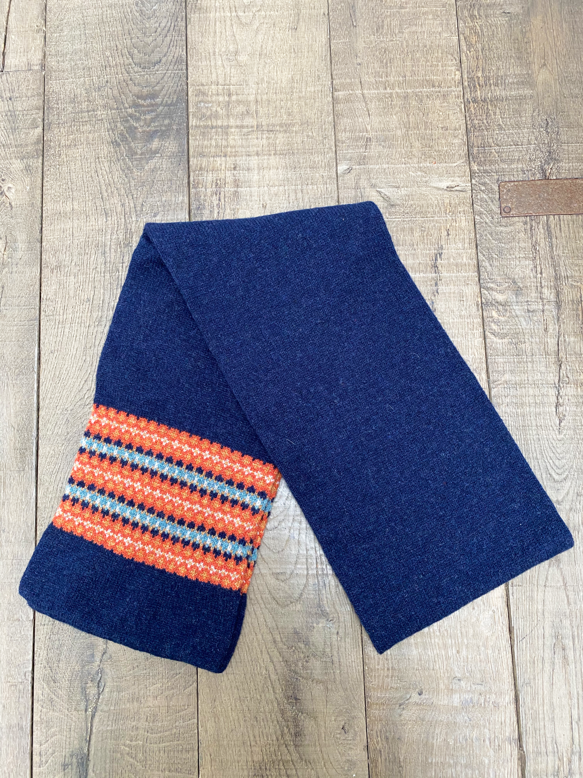 MACKIE Morar scarf in fairisle navy