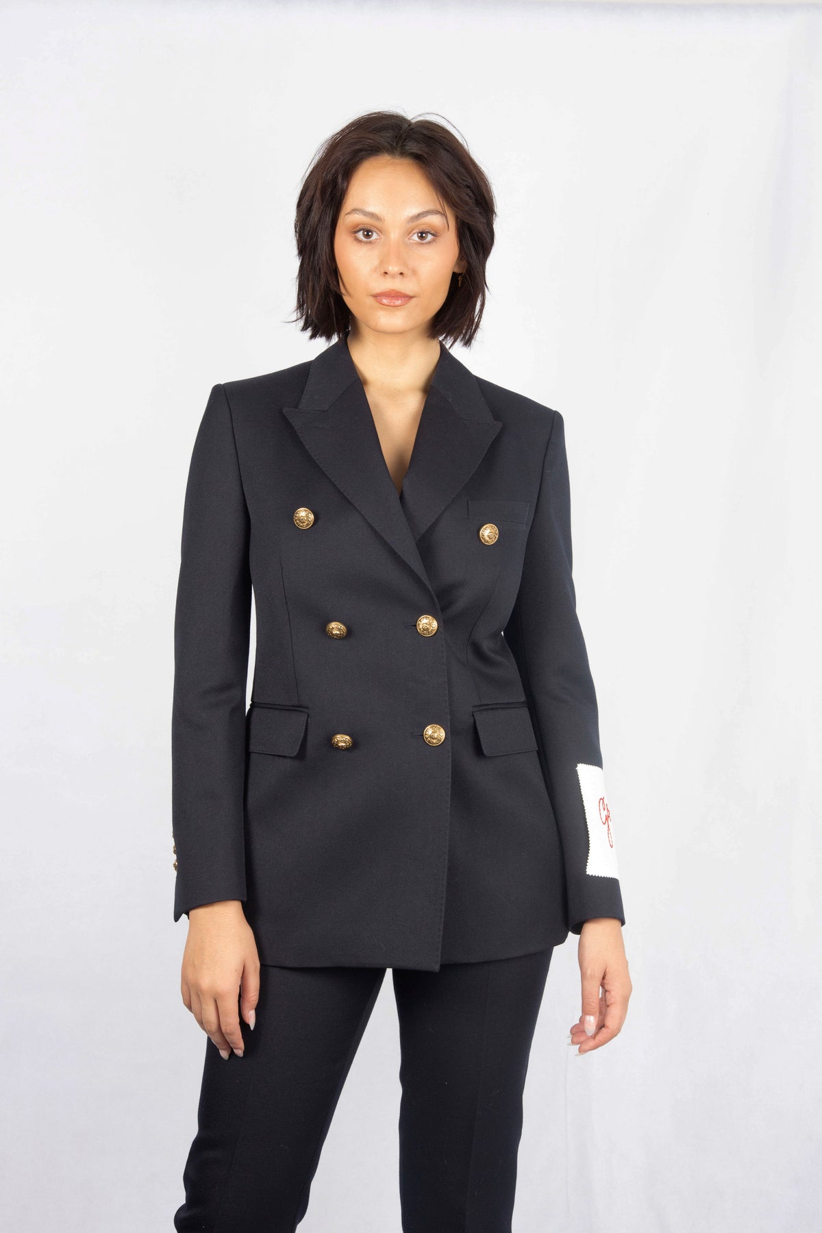 GG Golden Wool Blazer in Dark Blue
