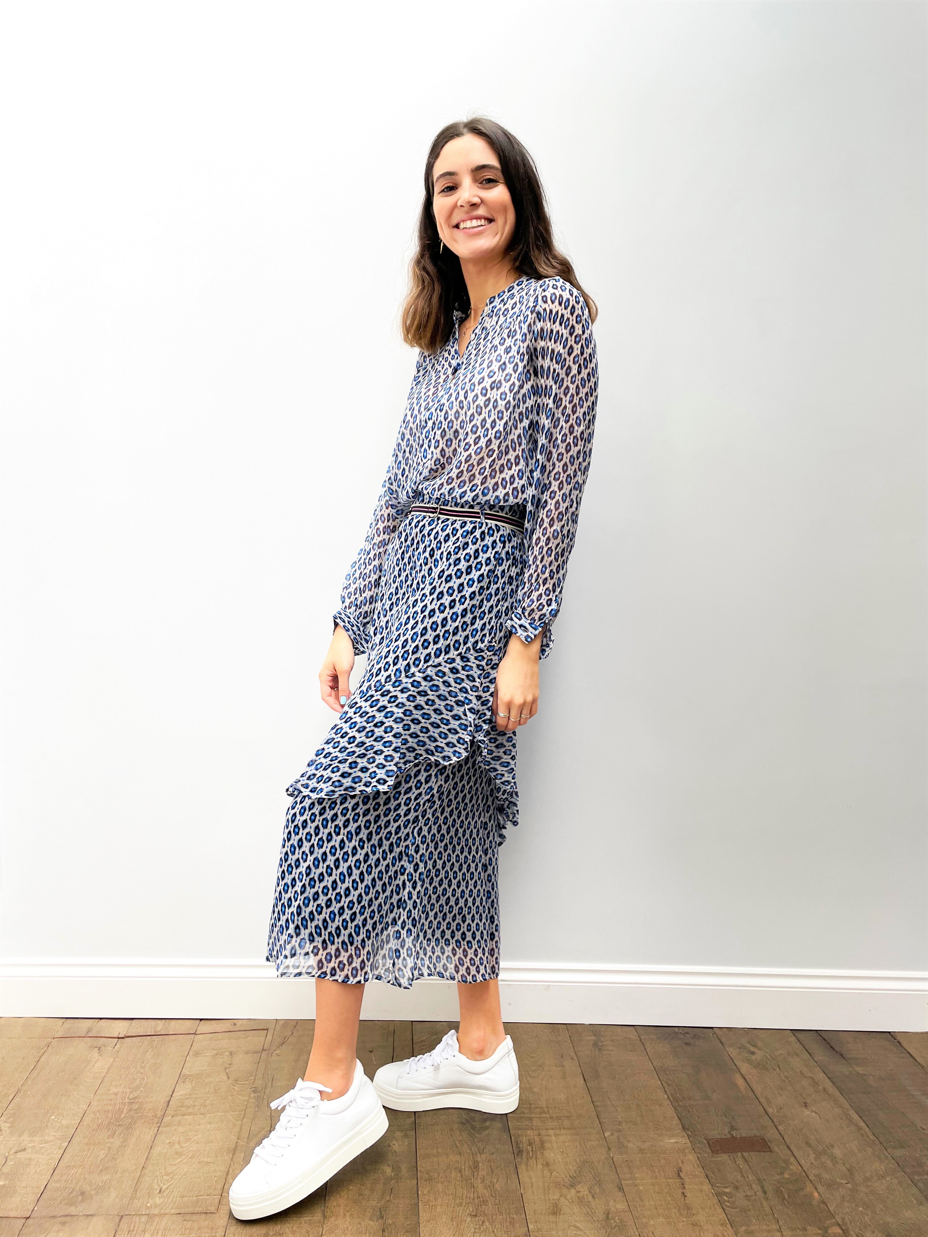MOLIIN Lise Long Skirt in Princess Blue
