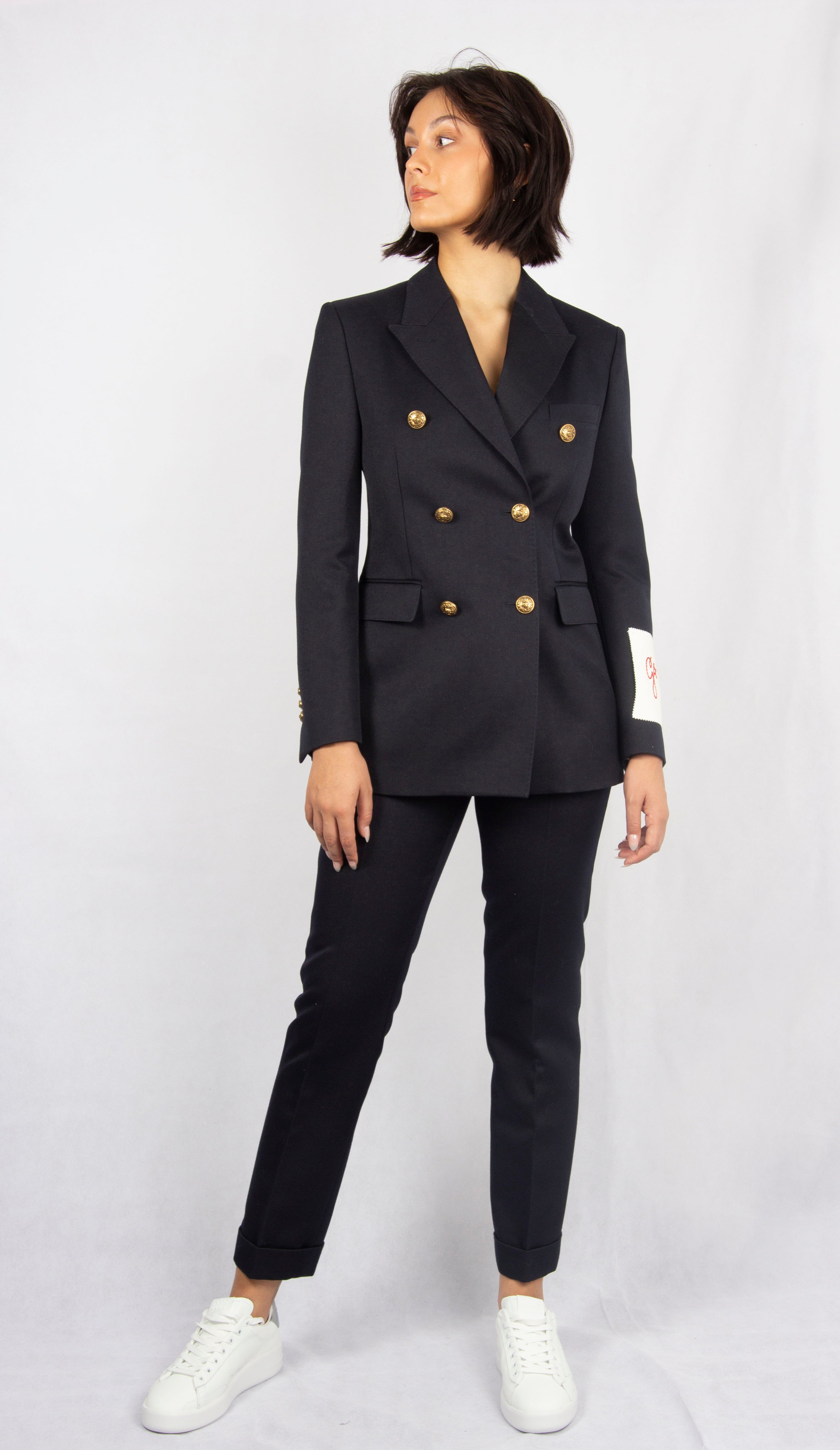 GG Golden Wool Blazer in Dark Blue