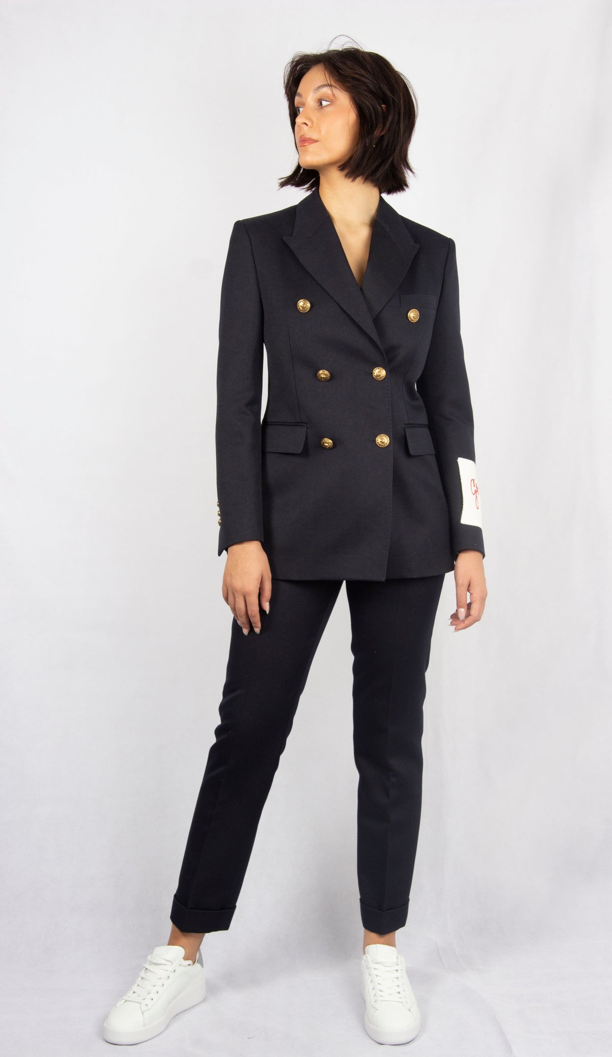 GG Golden Wool Blazer in Dark Blue