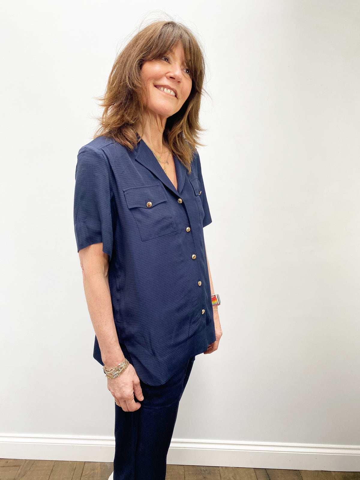 GANNI F5832 Ripstop Ecovero Shirt in Sky Captain