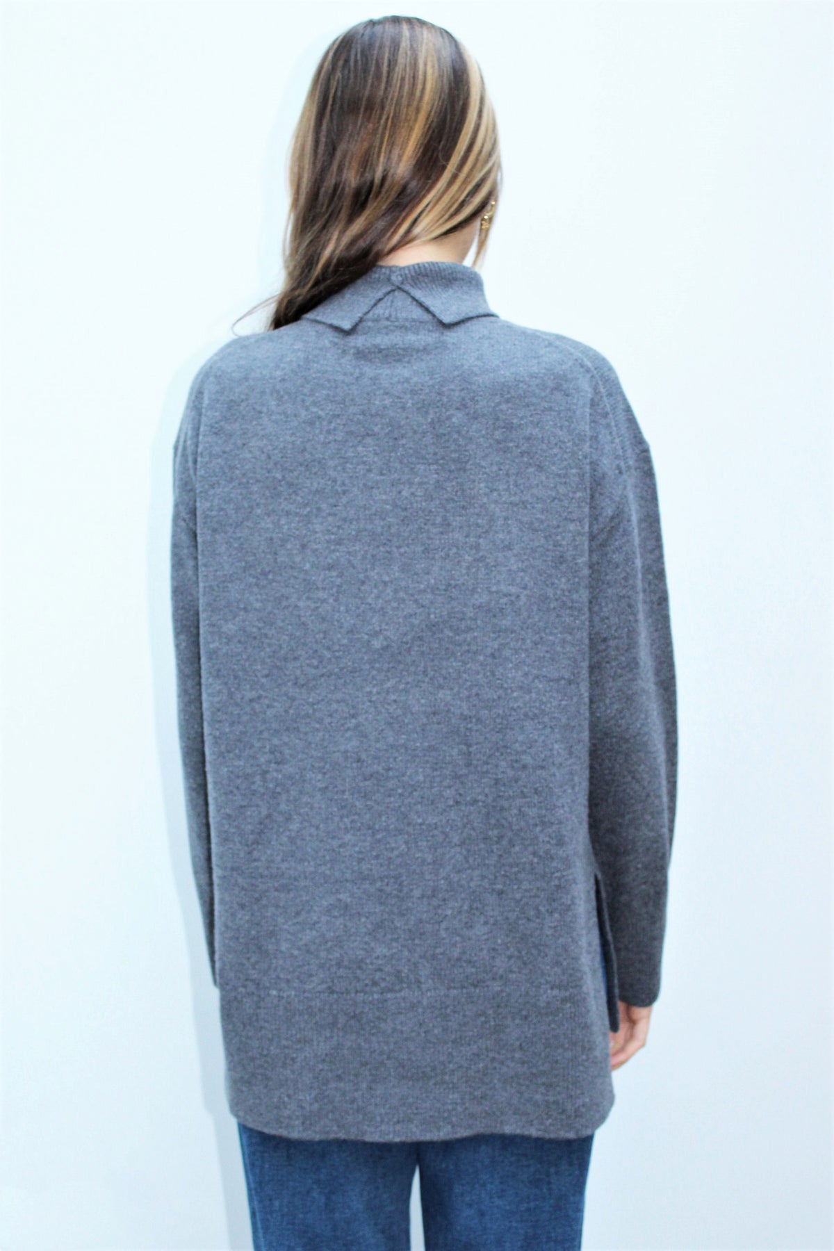 JOSEPH High Neck Jumper in Nickel