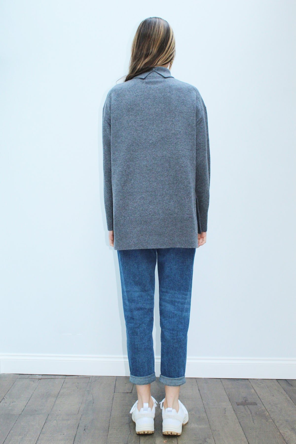 JOSEPH High Neck Jumper in Nickel