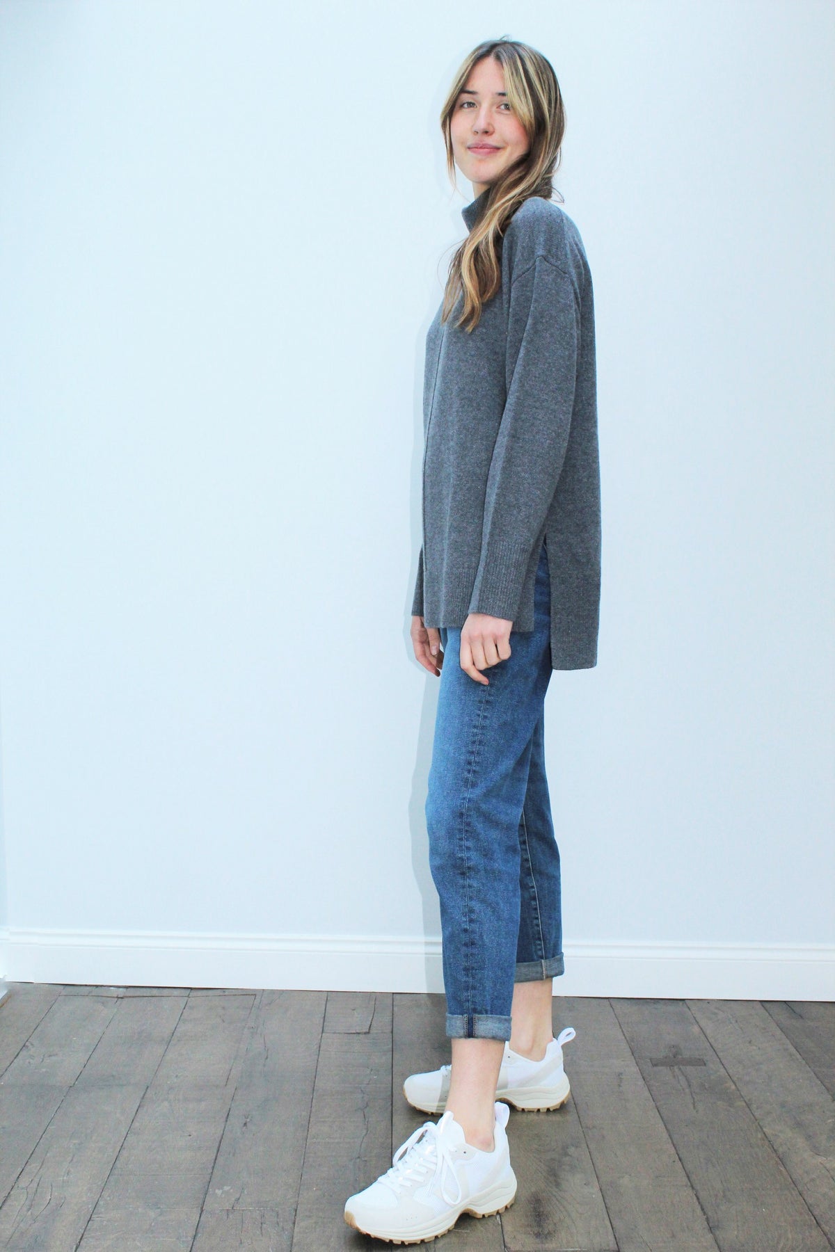 JOSEPH High Neck Jumper in Nickel