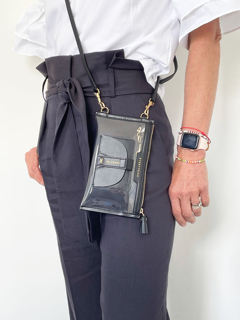 Logo Everything Pouch | Jacquard Nylon in Marine ANYA HINDMARCH