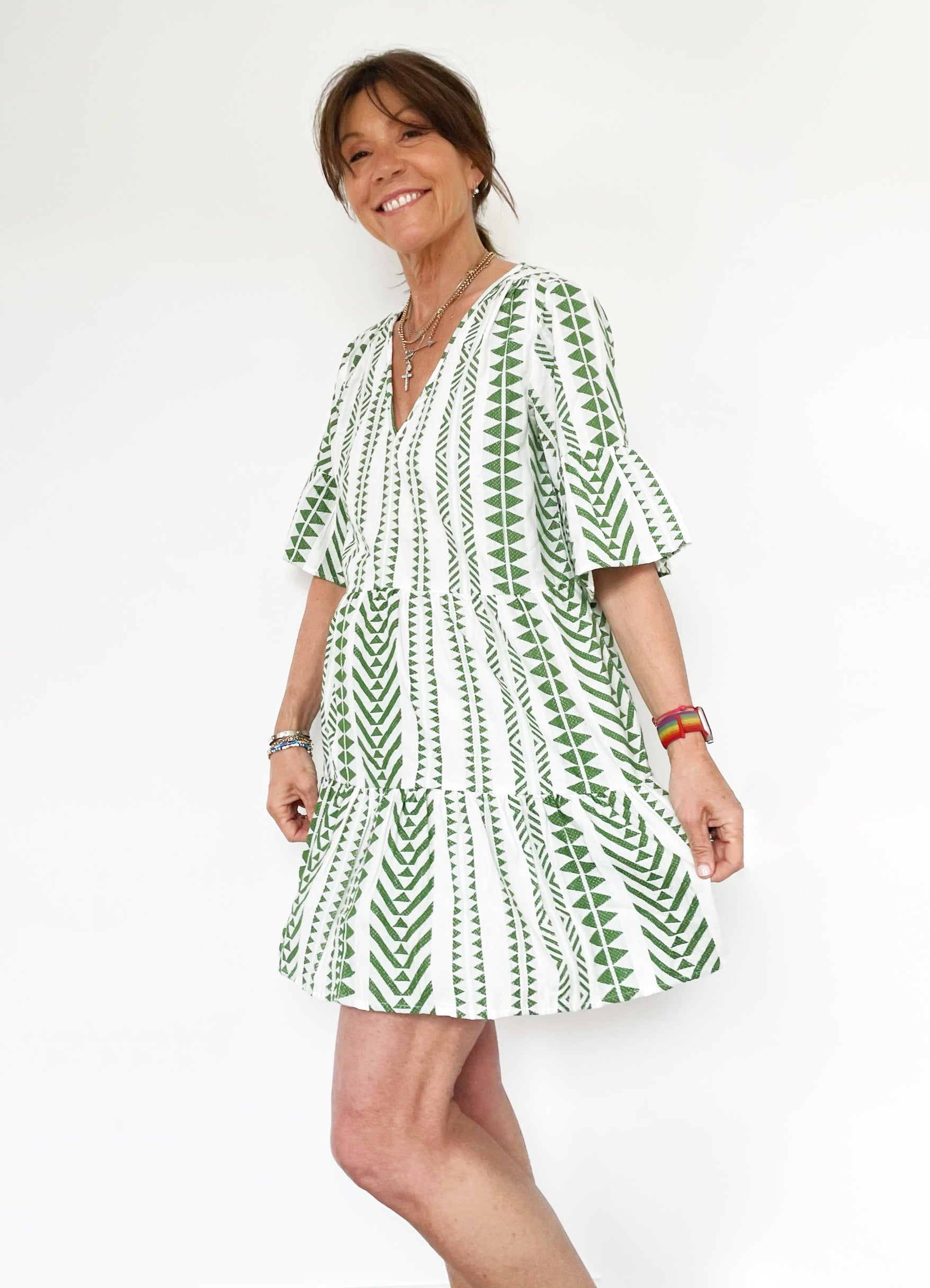 VELVET Madelina Dress in Green
