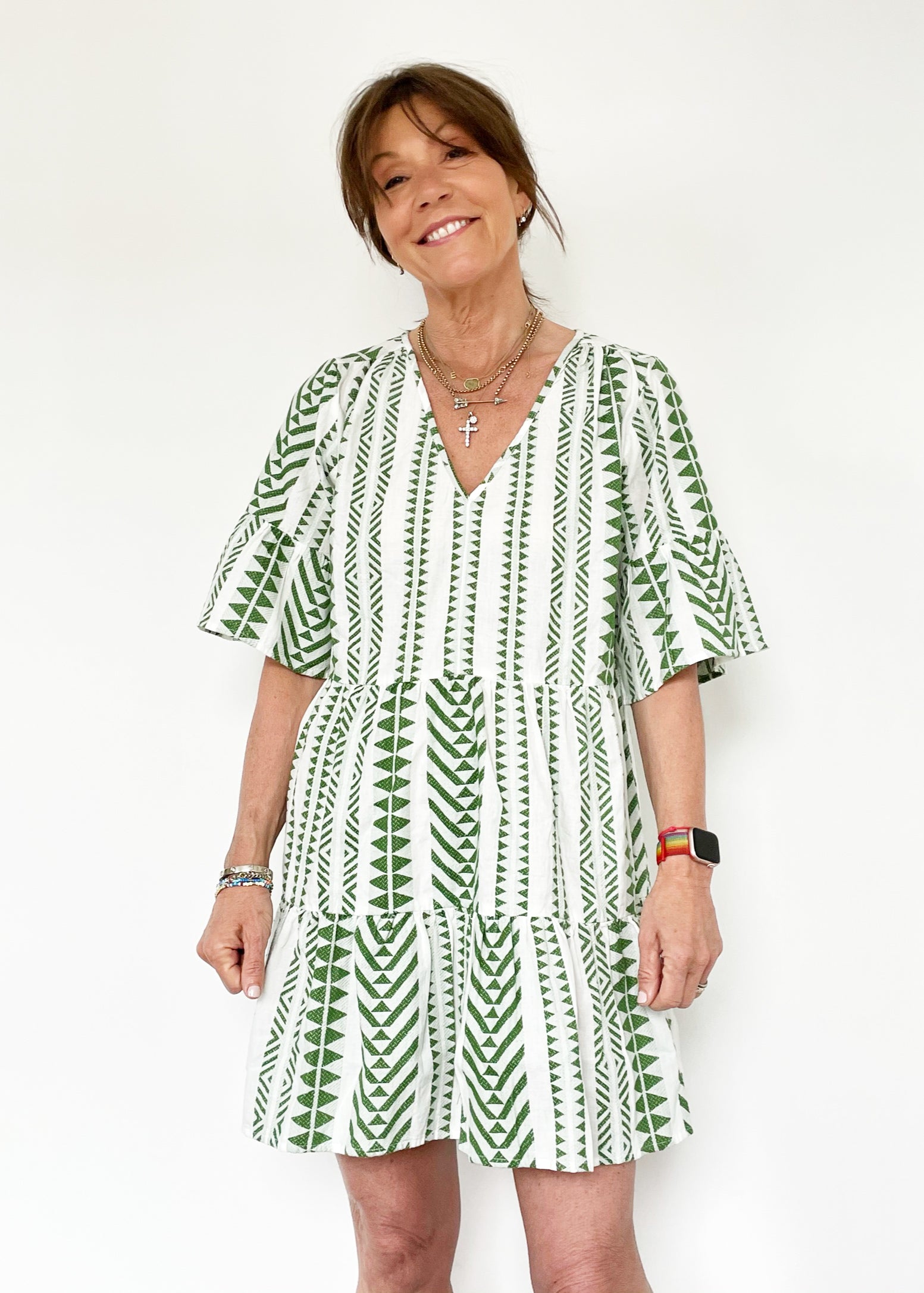 VELVET Madelina Dress in Green
