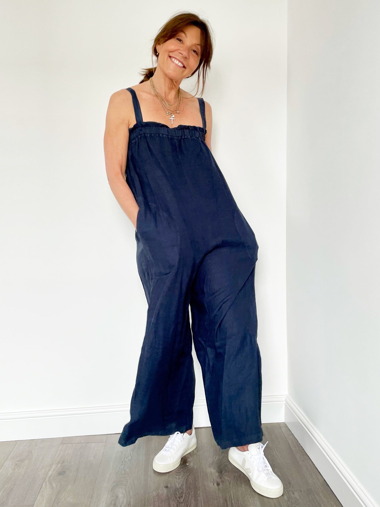 VELVET Kristine Jumpsuit in Navy