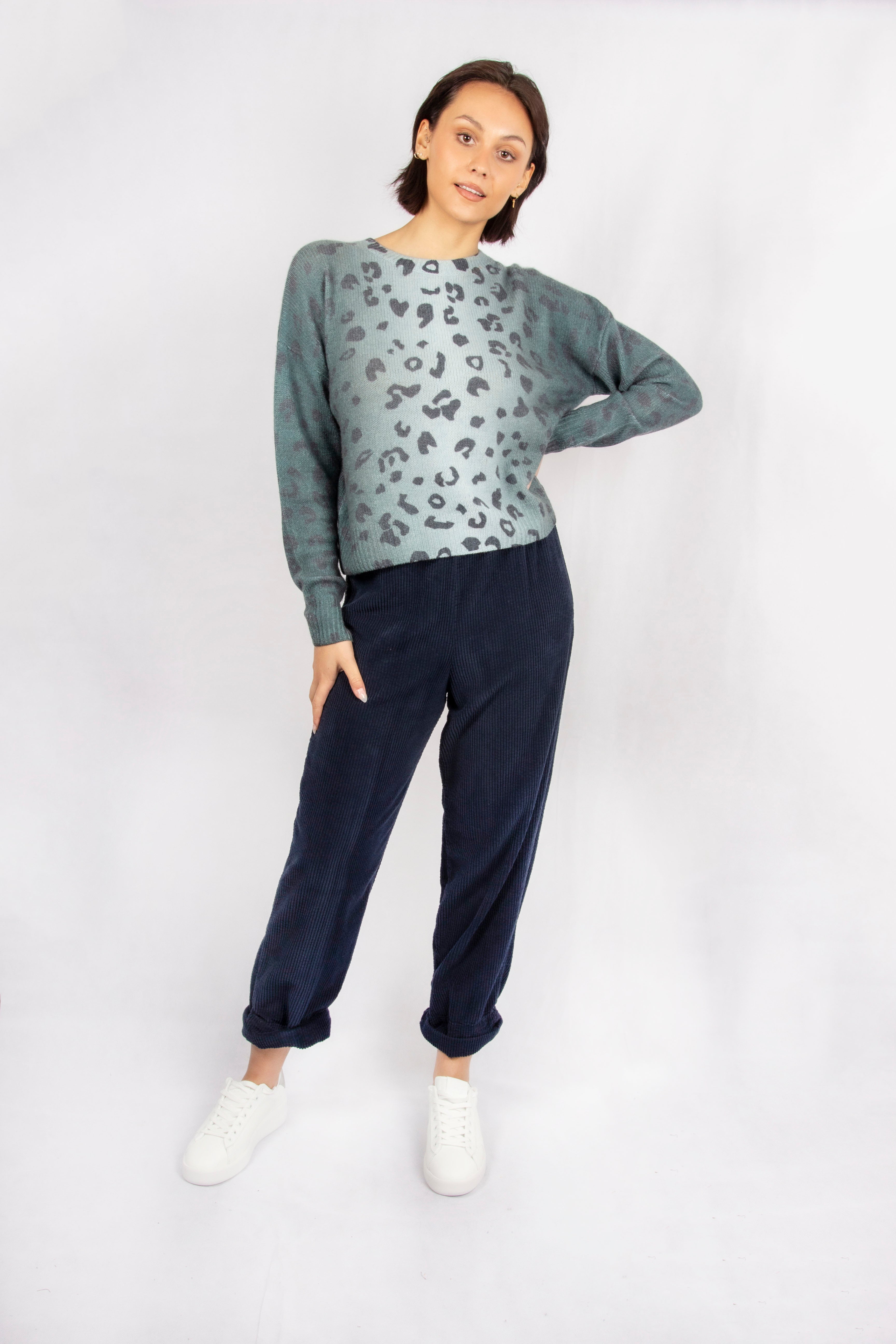 360 Christi Printed Jumper in Eucalyptus