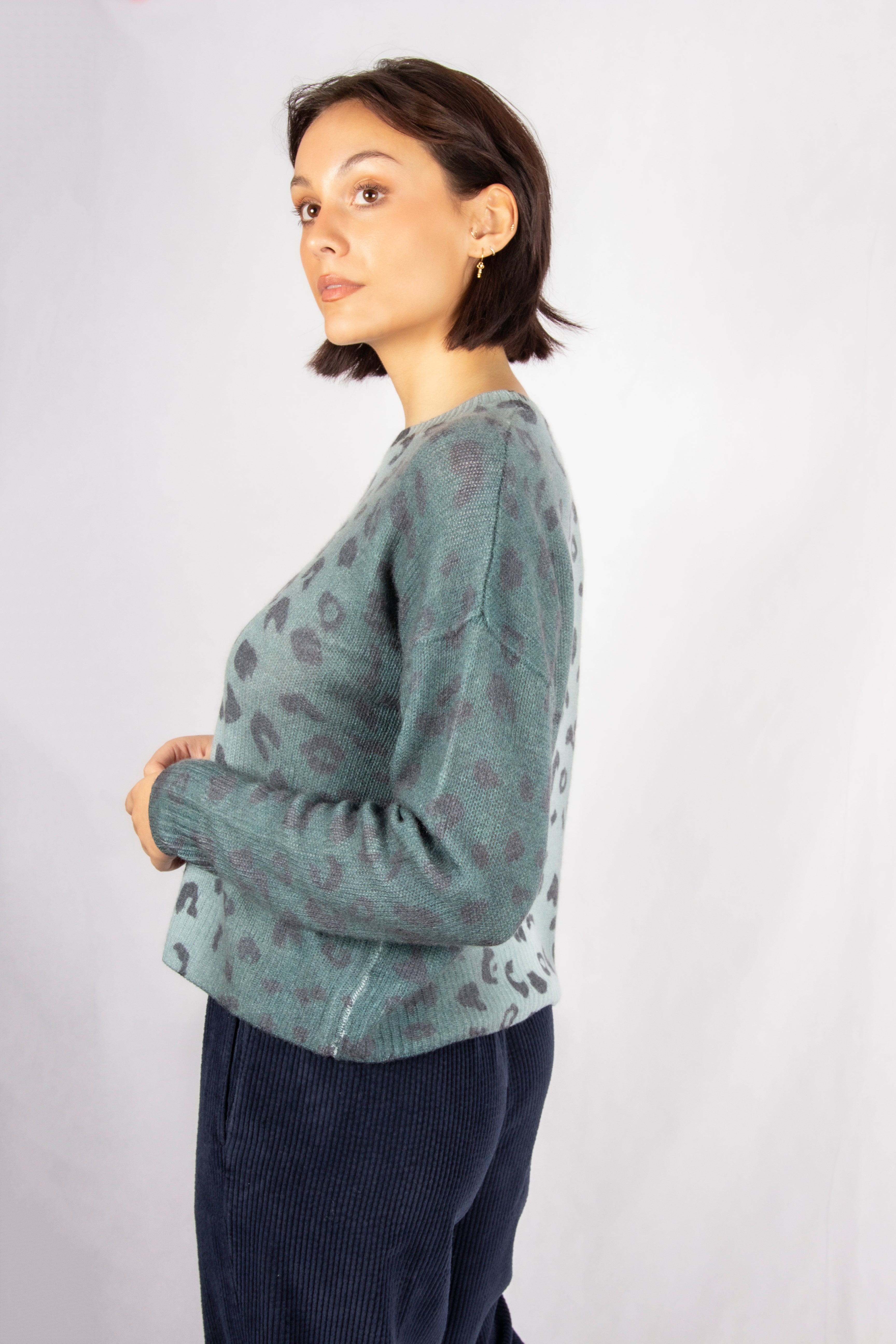 360 Christi Printed Jumper in Eucalyptus