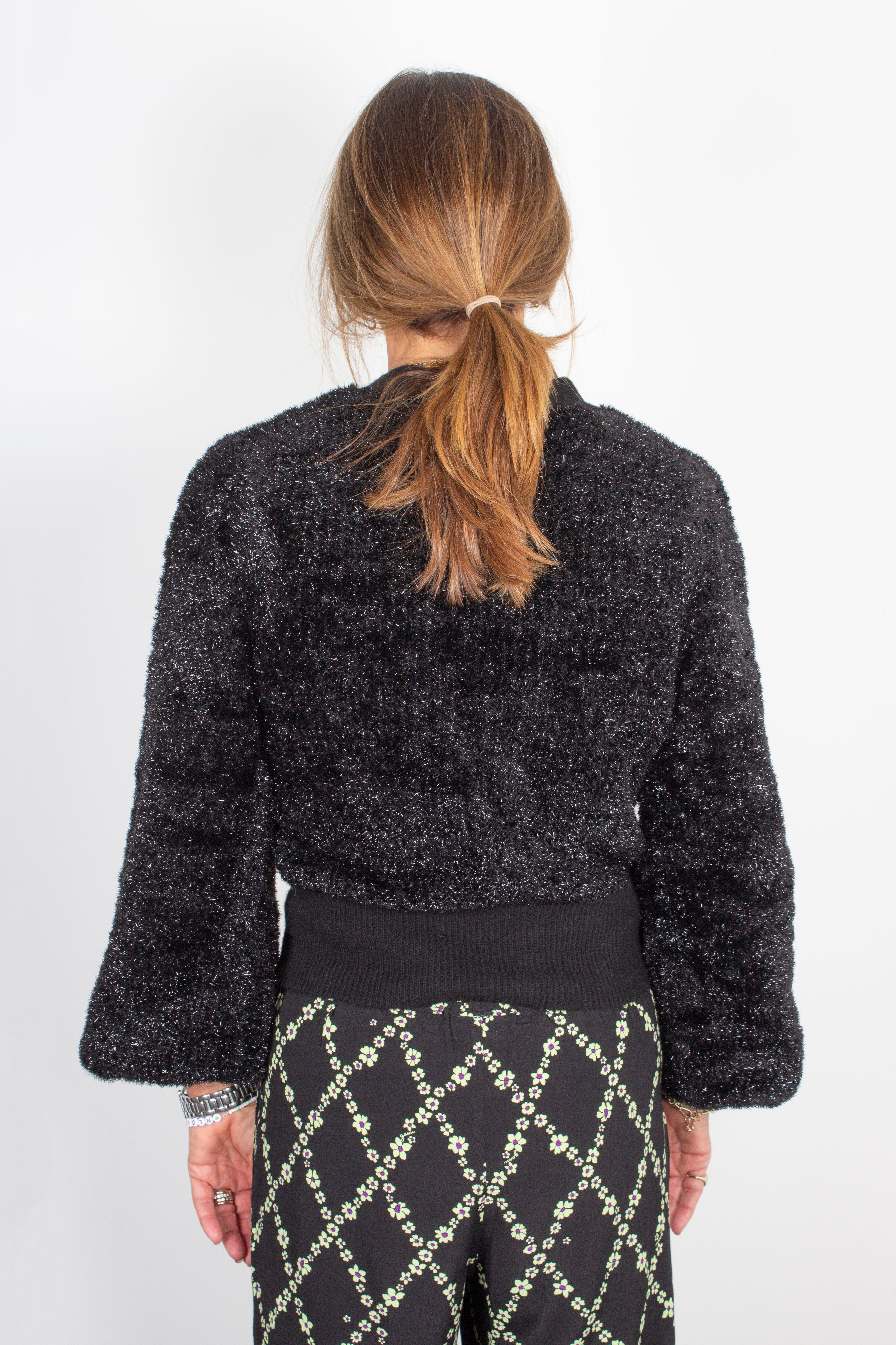 GANNI K1638 Sparkle Cardigan in Black