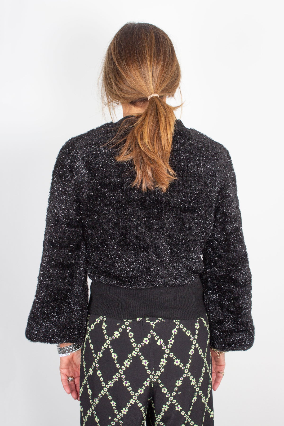 GANNI K1638 Sparkle Cardigan in Black
