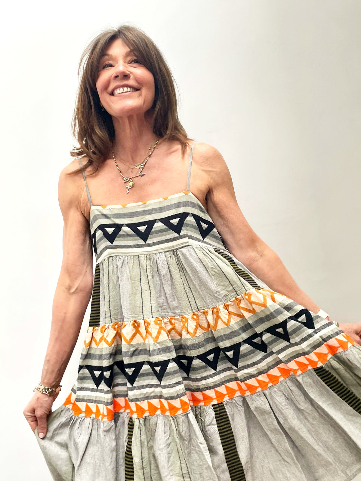D Short Doha Dress in Khaki
