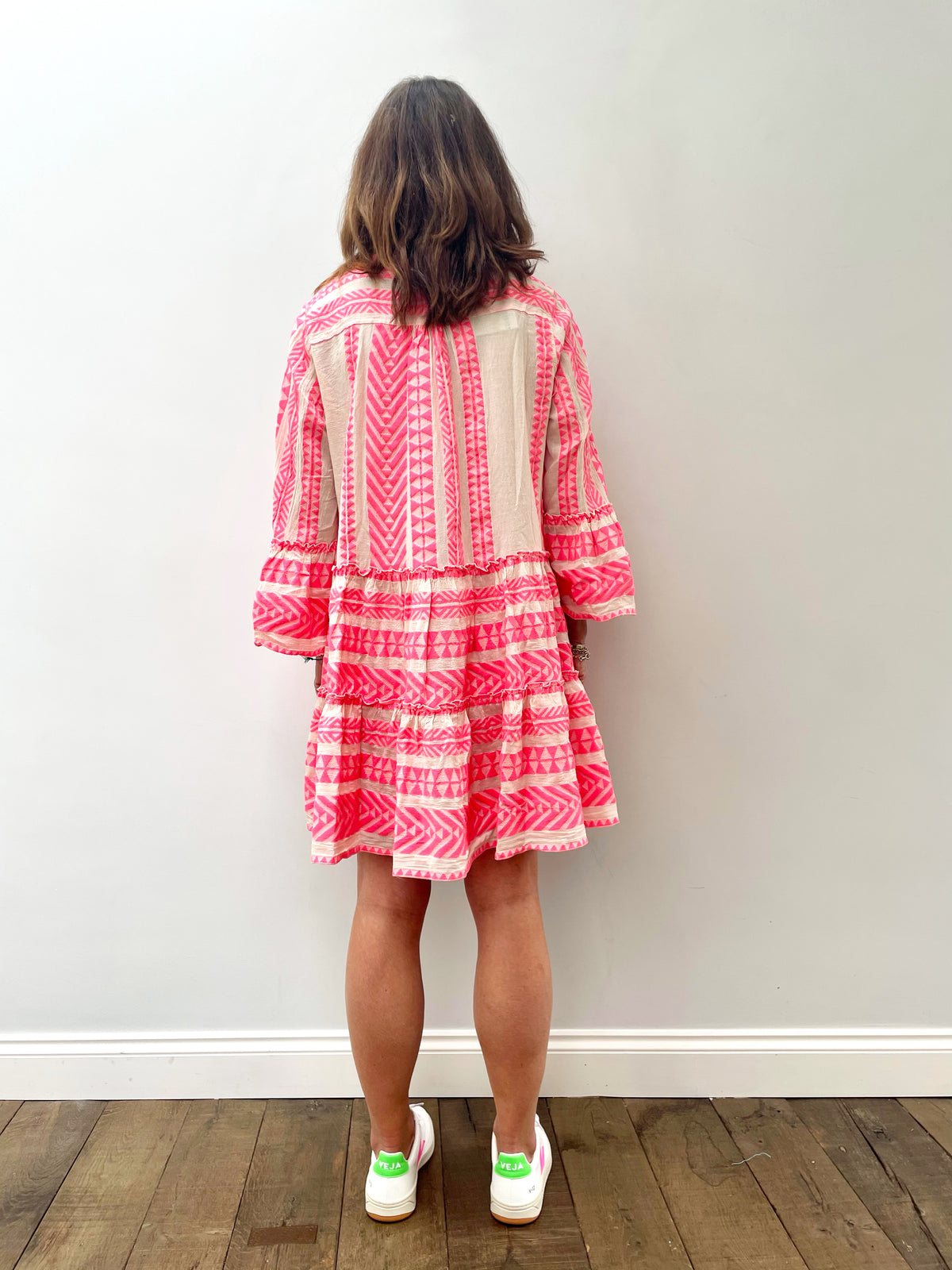 D Ella Short Dress in Neon Pink