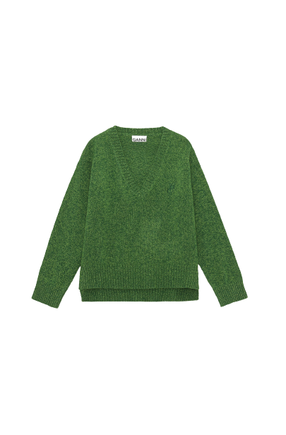 GANNI K1573 Wool Mix Knit in Kelly Green
