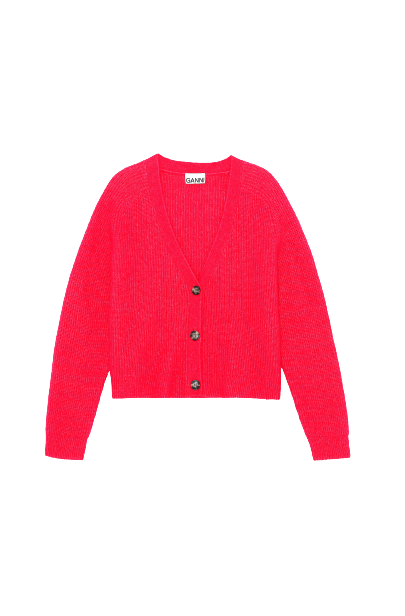 GANNI K1575 Soft Wool Knit in Shocking Pink