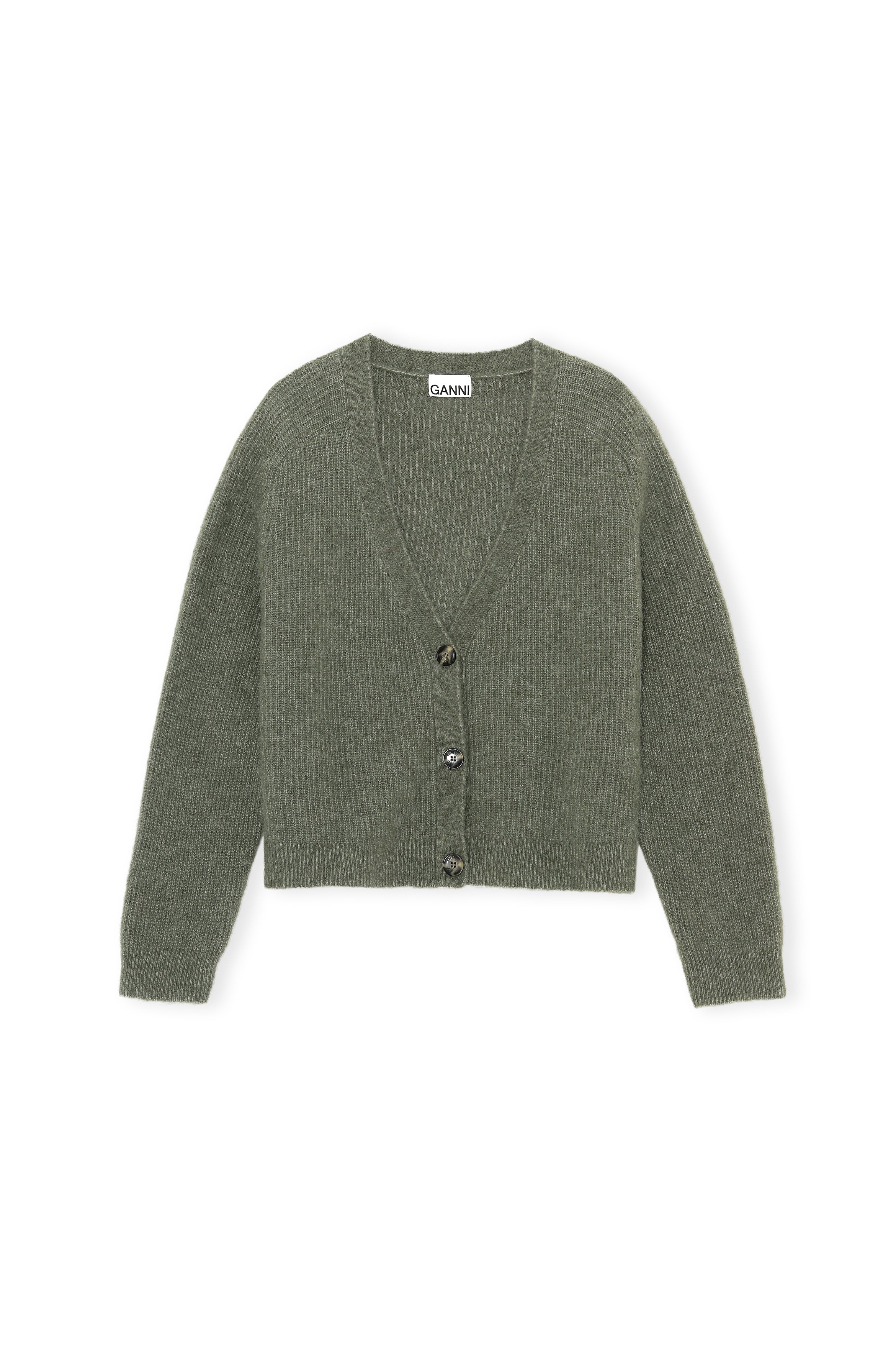 GANNI K1576 Soft Wool Cardigan in Kalamata